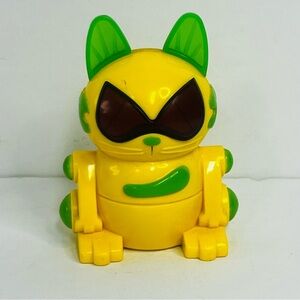 set meow chi robo chi cat yellow green ' mcdonalds 2000 happy meal toy robot